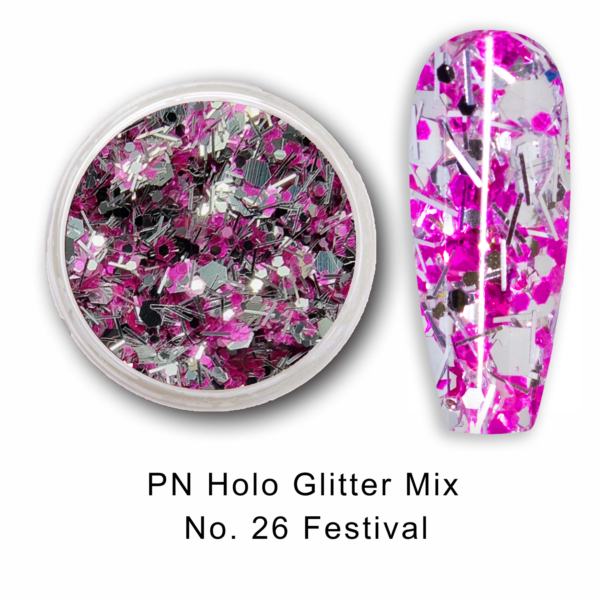 PN Holo glitter mix No.26 Festival