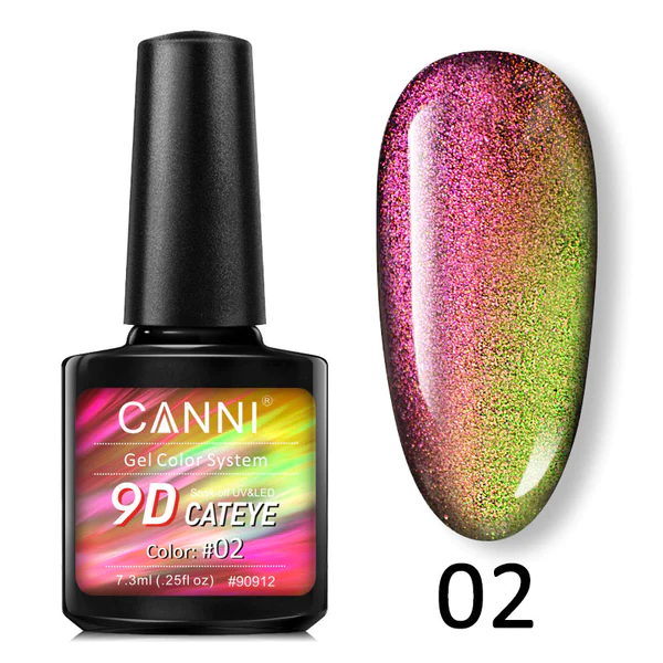 CANNI Cat Eye 9D gél lakk 02 - MACSKASZEM EFFEKT - 7.3 ml