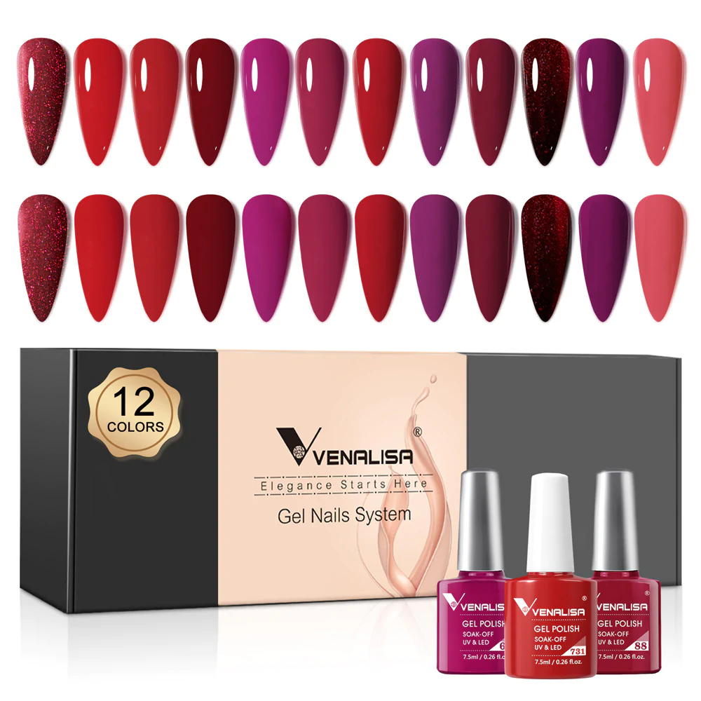 Venalisa Red Elegance UV/LED 7,5 ml szett - 12 db szín