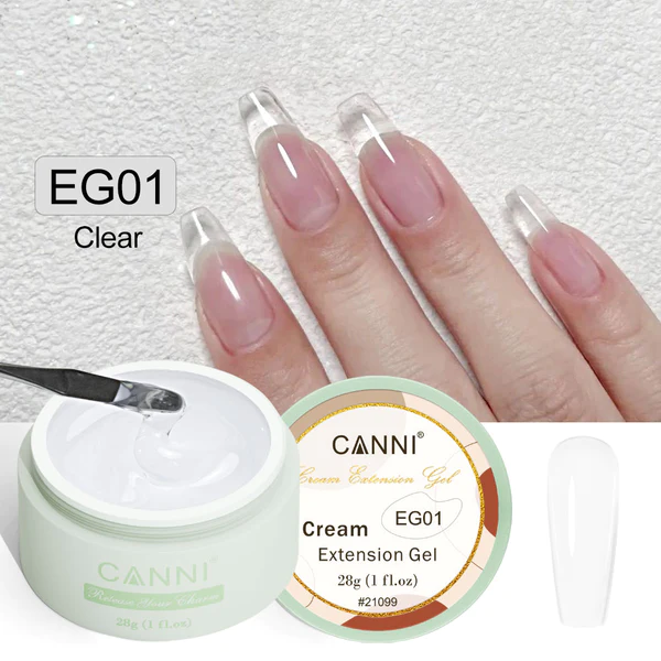 CANNI Cream Extension gel - építőzselé - 28g - EG01 Clear