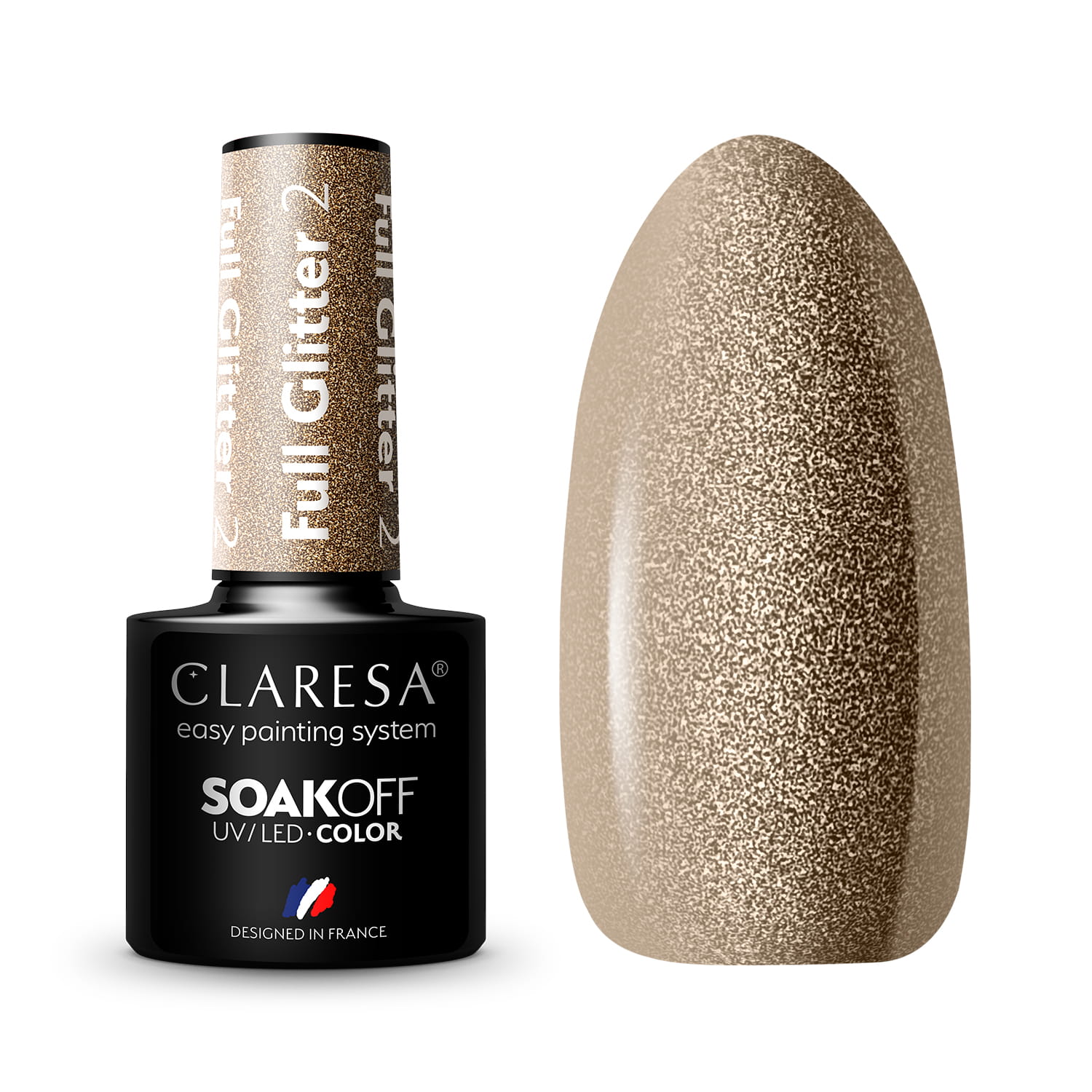 CLARESA UV/LED gél lakk 5g - FULL GLITTER 2