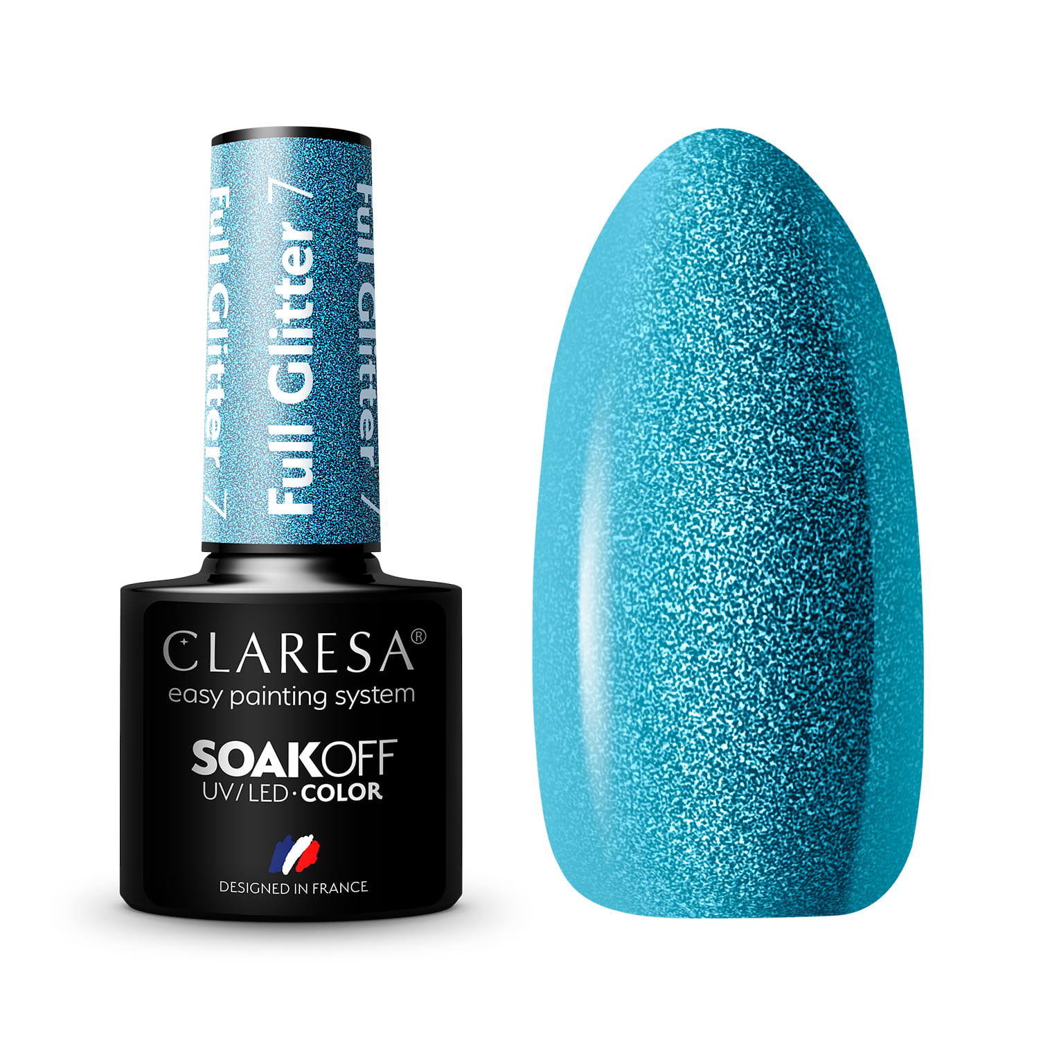 CLARESA UV/LED gél lakk 5g - FULL GLITTER 7