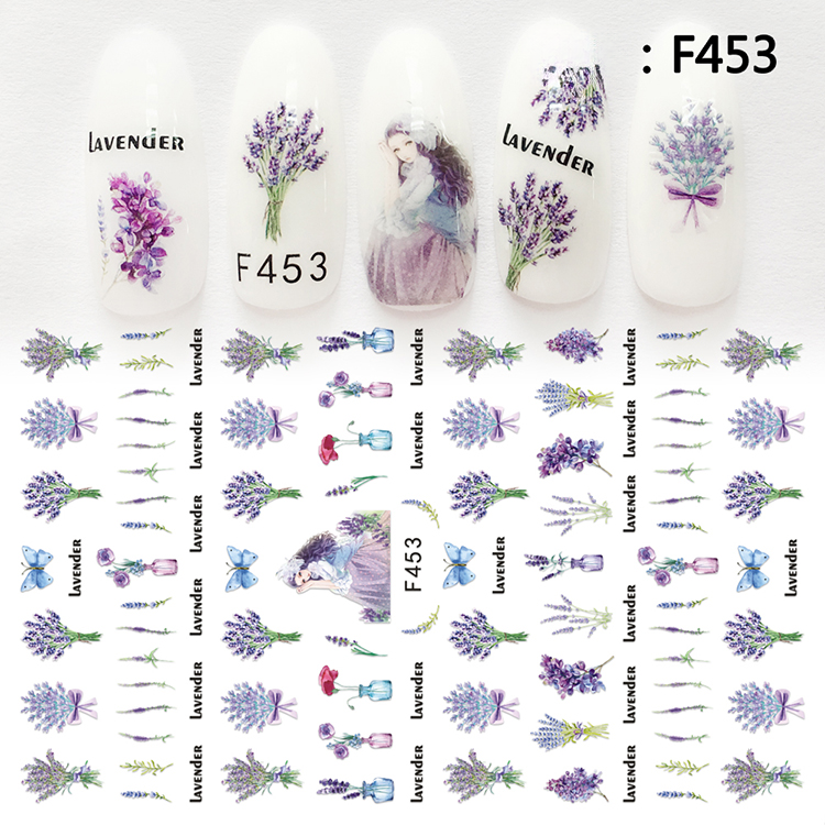 Köröm matrica 3D-s No.F453-172 Levendulás