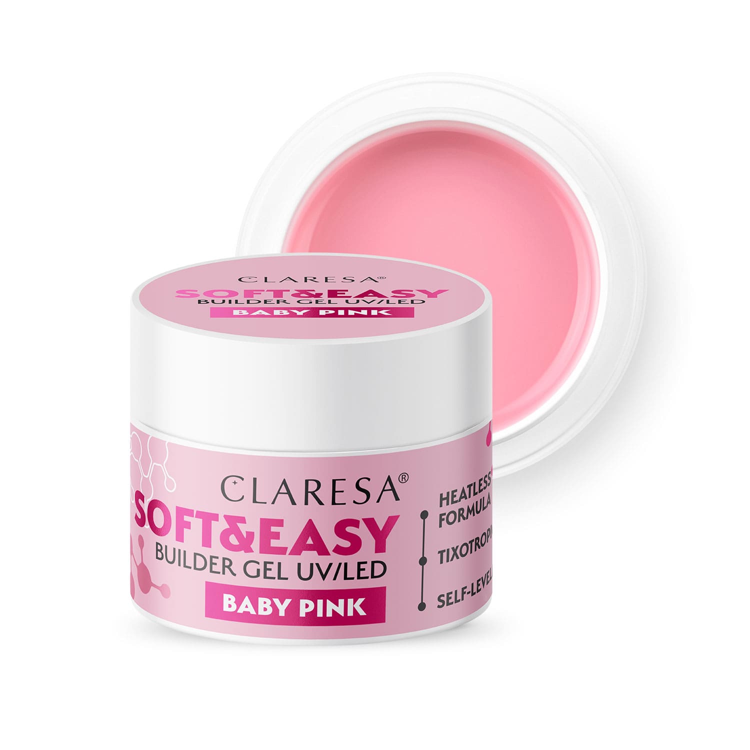 CLARESA Soft&Easy Builder Gél 12g - Baby Pink