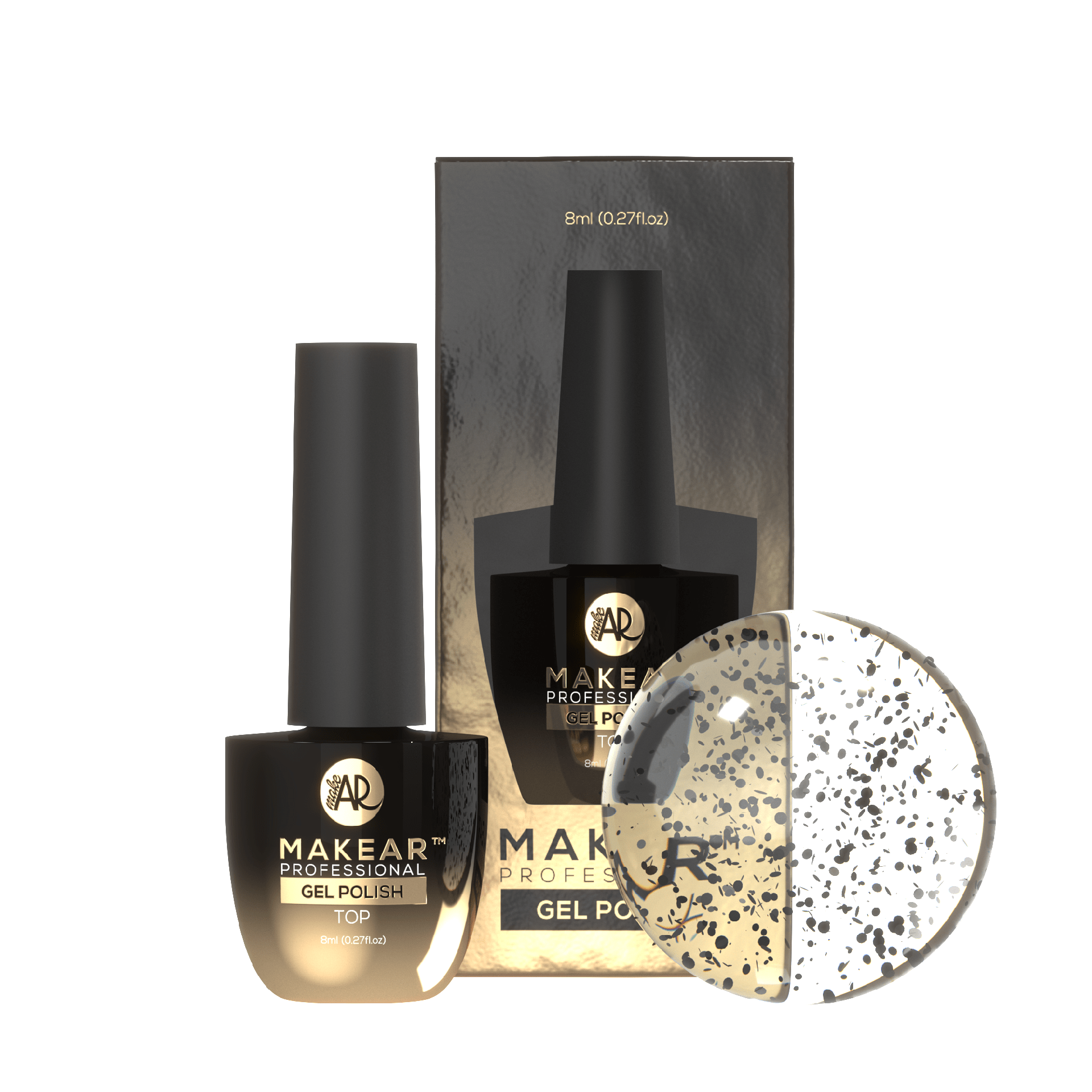 MAKEAR No Wipe Top - Dots Black 8ml