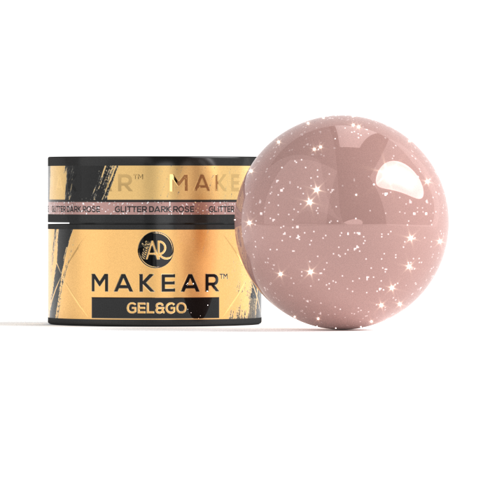 MAKEAR Gel&Go Builder Gél No.GG27 Glitter Dark Rose 15ml