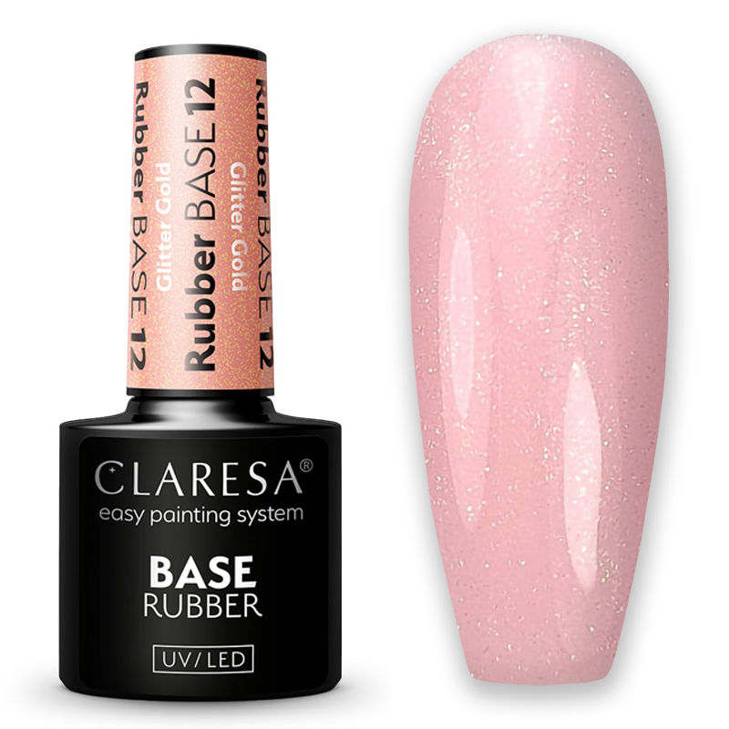 CLARESA UV/LED Rubber Base 12 - Glitter Gold - 5g