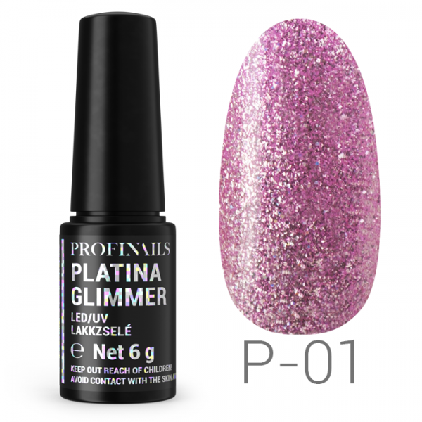 Profinails Platina Glimmer LED/UV lakkzselé 6gr P-01