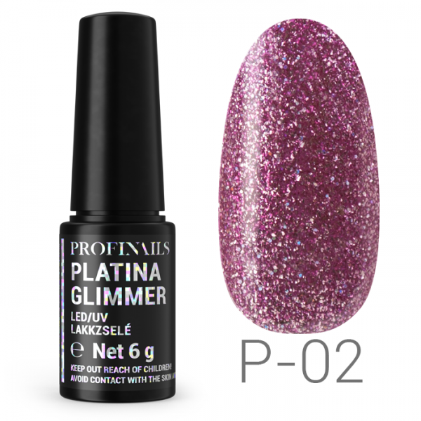 Profinails Platina Glimmer LED/UV lakkzselé 6gr P-02