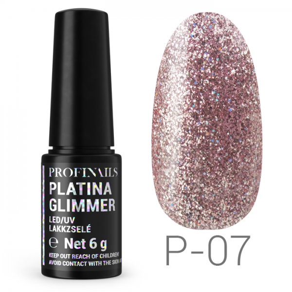 Profinails Platina Glimmer LED/UV lakkzselé 6gr P-07