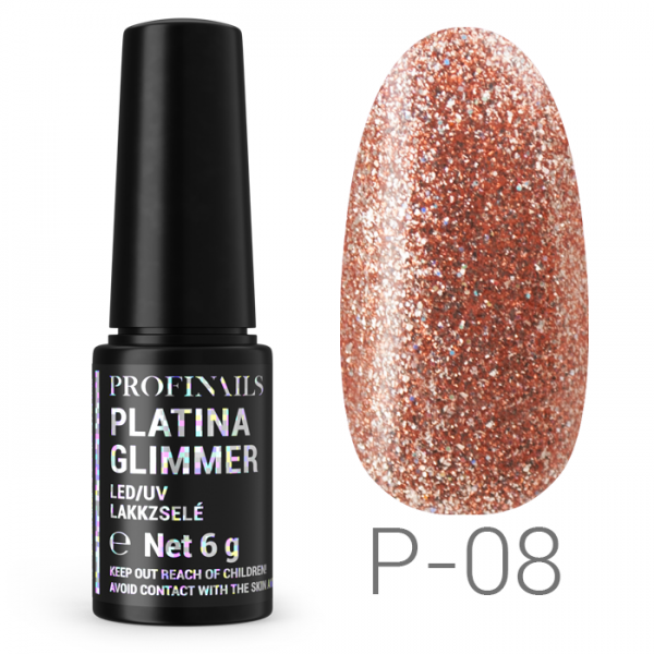 Profinails Platina Glimmer LED/UV lakkzselé 6gr P-08