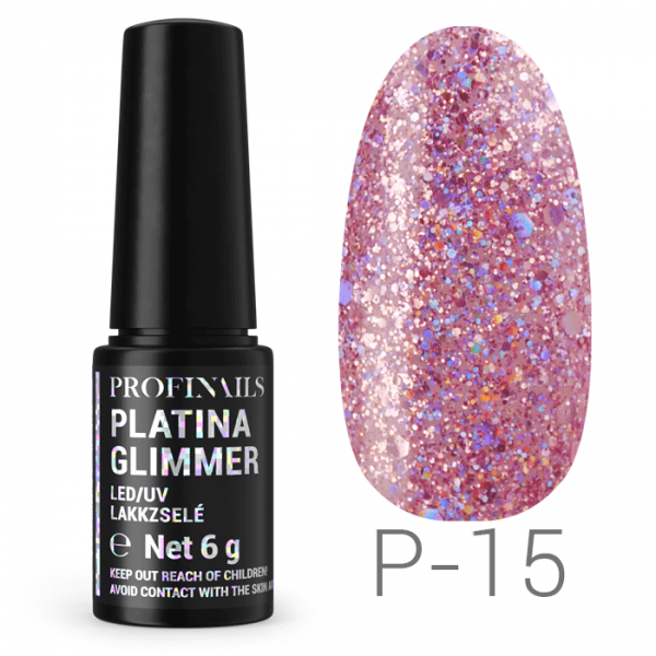 Profinails Platina Glimmer LED/UV lakkzselé 6gr P-15