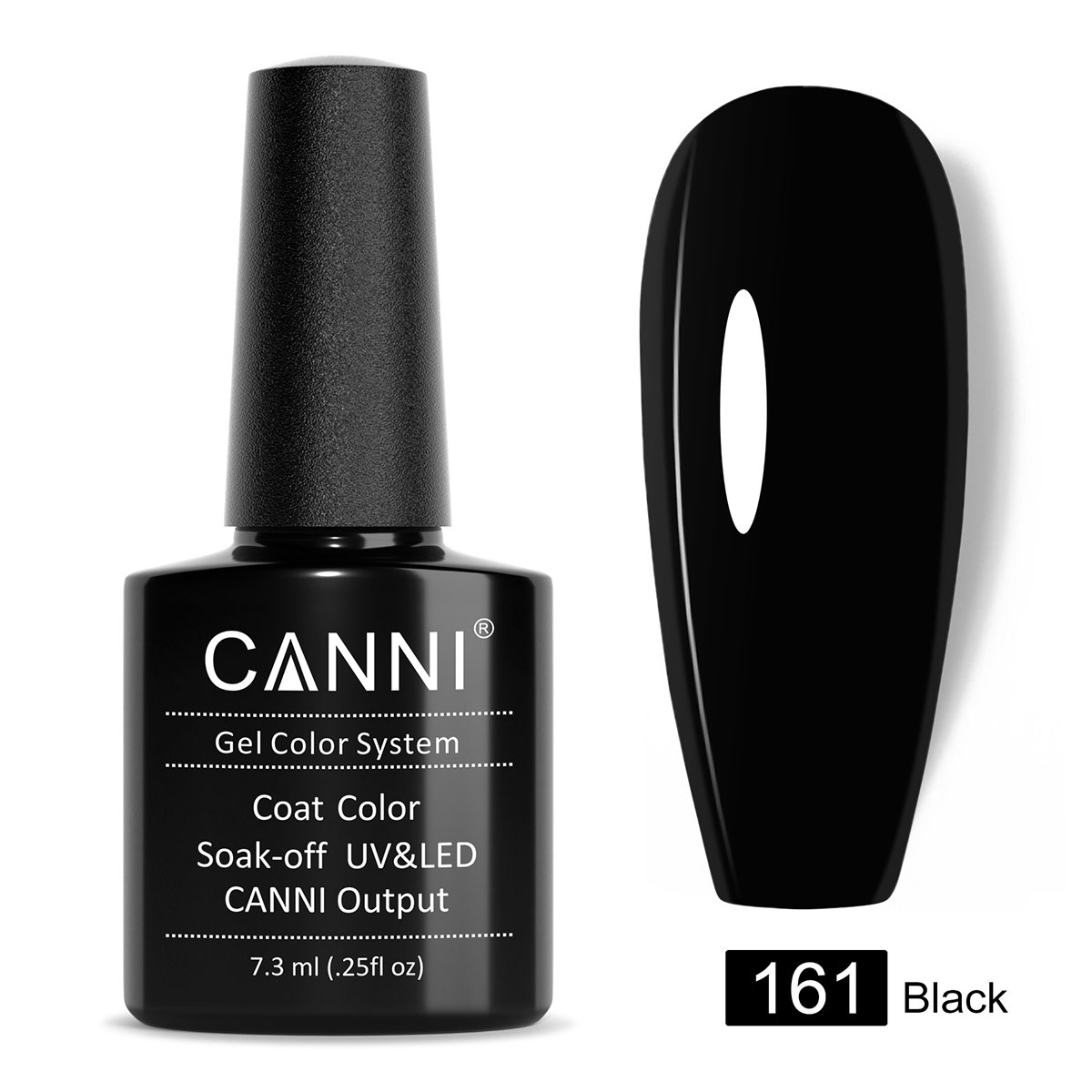 CANNI UV/LED gél lakk 7.3 ml No.161 - Black