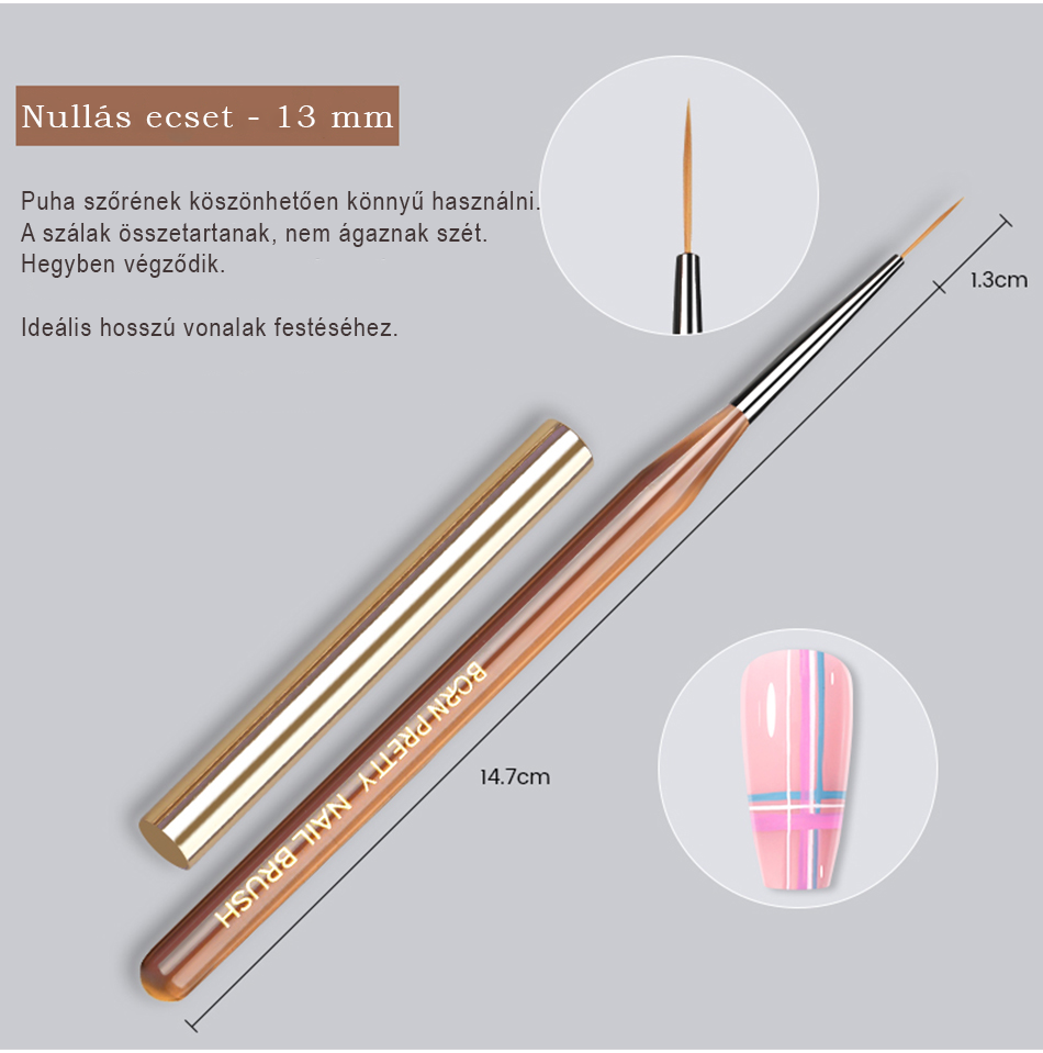 Born Pretty ecset - nullás 13 mm