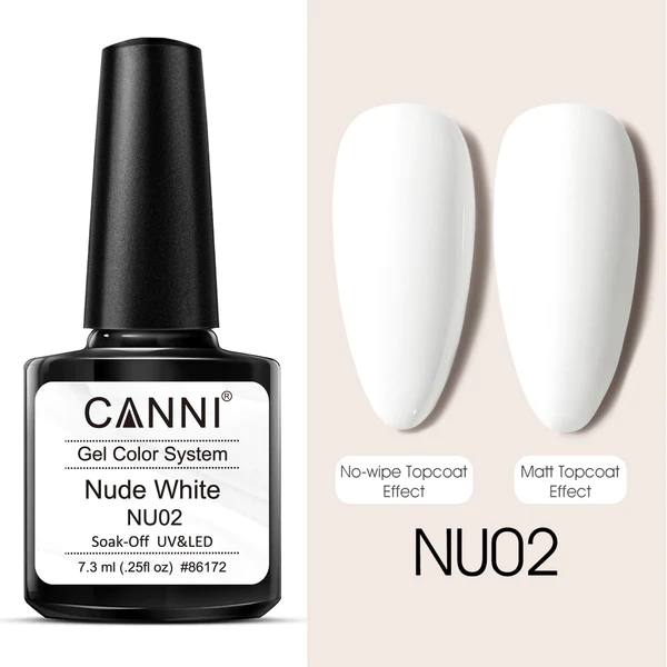 CANNI Nude White UV/LED gél lakk 7.3 ml No. NU02