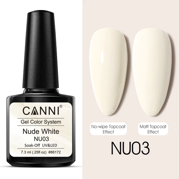 CANNI Nude White UV/LED gél lakk 7.3 ml No. NU03