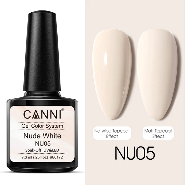 CANNI Nude White UV/LED gél lakk 7.3 ml No. NU05