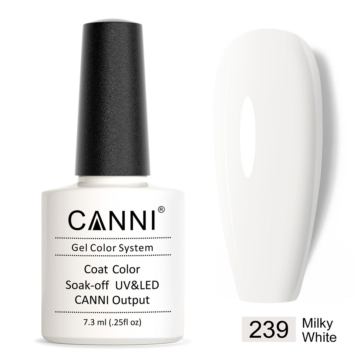 CANNI UV/LED gél lakk 7.3 ml No.239 - Milky White
