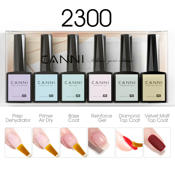 CANNI HEMA FREE technikai szett 6x9ml - 2300 - (prep/primer/base/top)