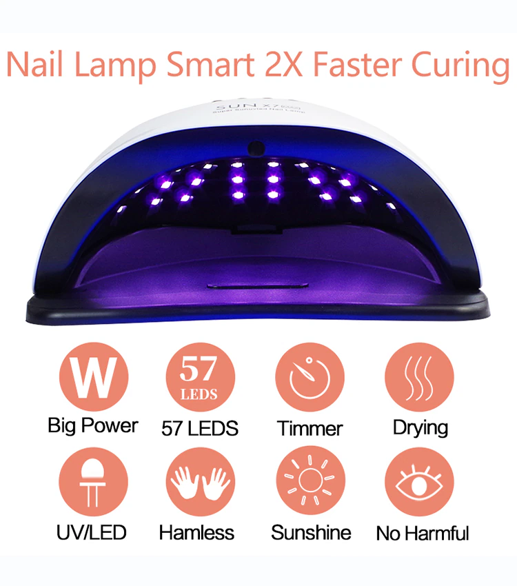 Clous de lampe UV LED 150 Watt - SUN X7 MAX - 57LED - Ongle - Lampe LED UV  - blanc 